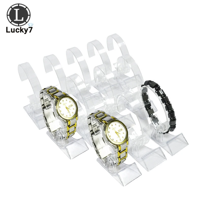 Acrylic 10pcs/Lot Watch Display Rack Clear Rotating Bracelet Bangle Chain Organizer Storage Holder Watch Stand