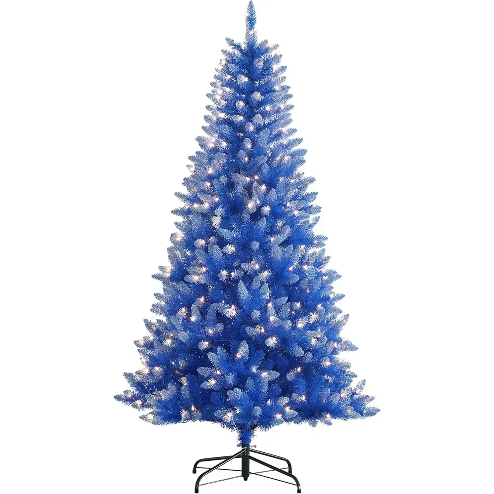 Christmas Tree Pre-Lit 6.5' Artificial Christmas Tree with 300 Lights, Blue 42