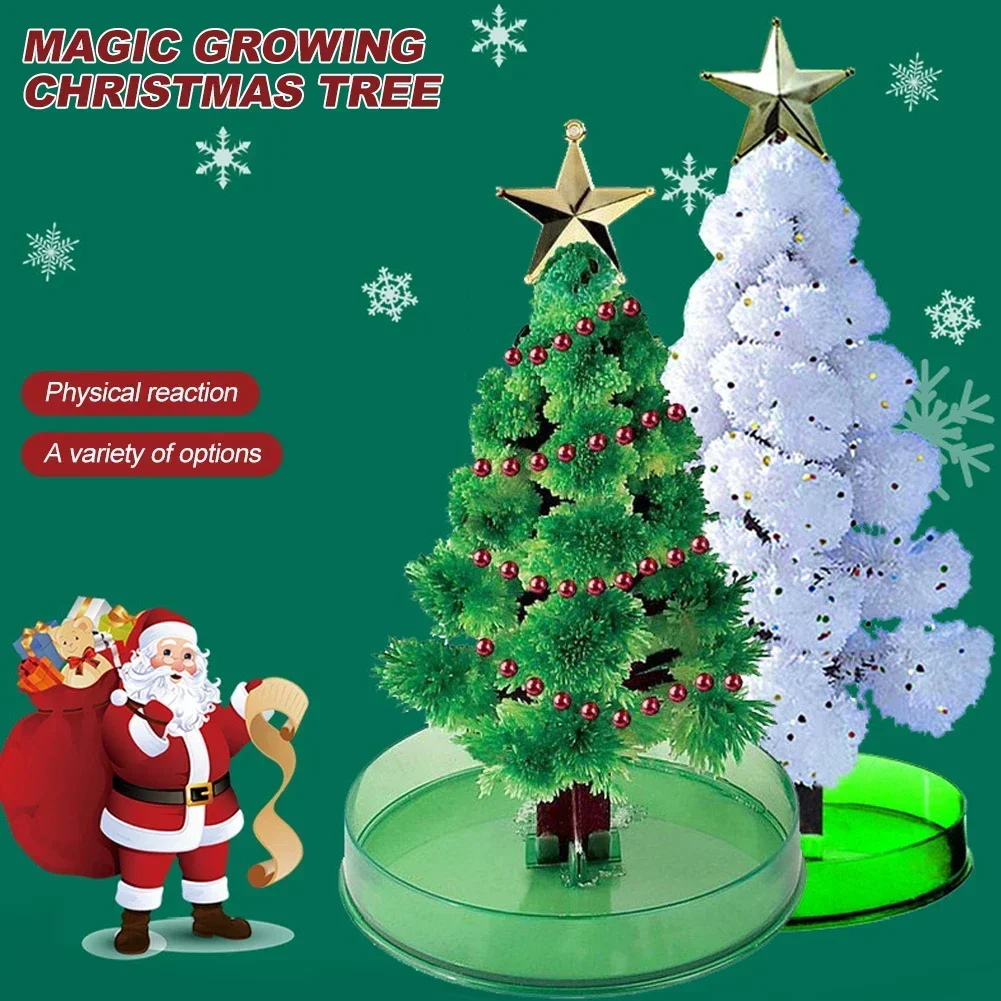 15cm DIY Xmas Paper Tree Ornament Set Magic Growing Christmas Tree Mini Pink Cherry Blossom Tree Kids Gifts Party Decor