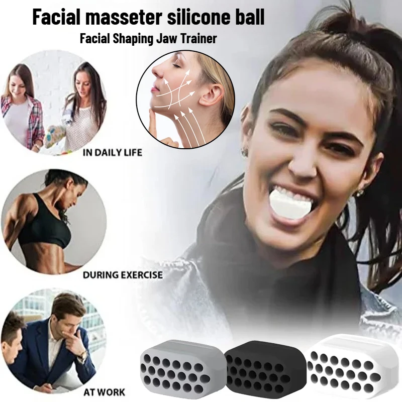 

Силиконовый тренажер для жевательных мышц 2/10, мяч для тренировки челюсти, тренажер для мышц жевательной мышцы, фитнес-тренажер для лица