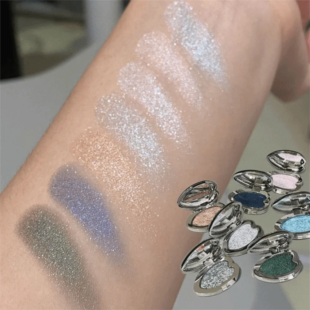 Sombra de ojos brillante, brillo multicromo, sombra de ojos nacarada metálica, paleta de resaltadores de ojos iluminadora de diamante