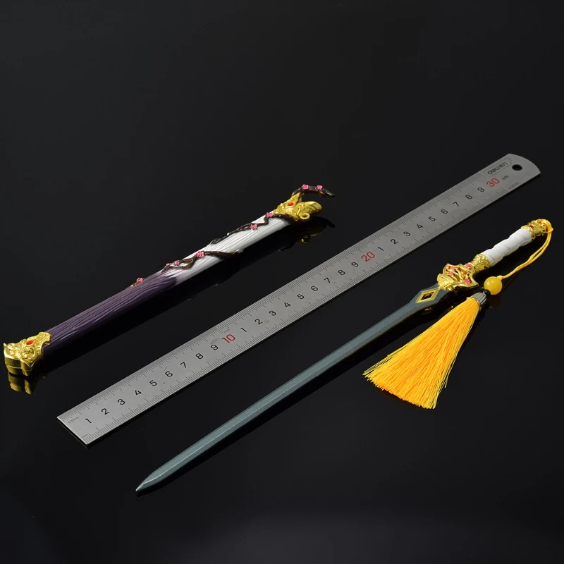 30 سنتيمتر/11.81in Naraka:Bladepoint العطر البارد طويل السيف المعدني مع غمد لعبة الأجهزة الطرفية اللعب السيوف نماذج الحرف الحلي