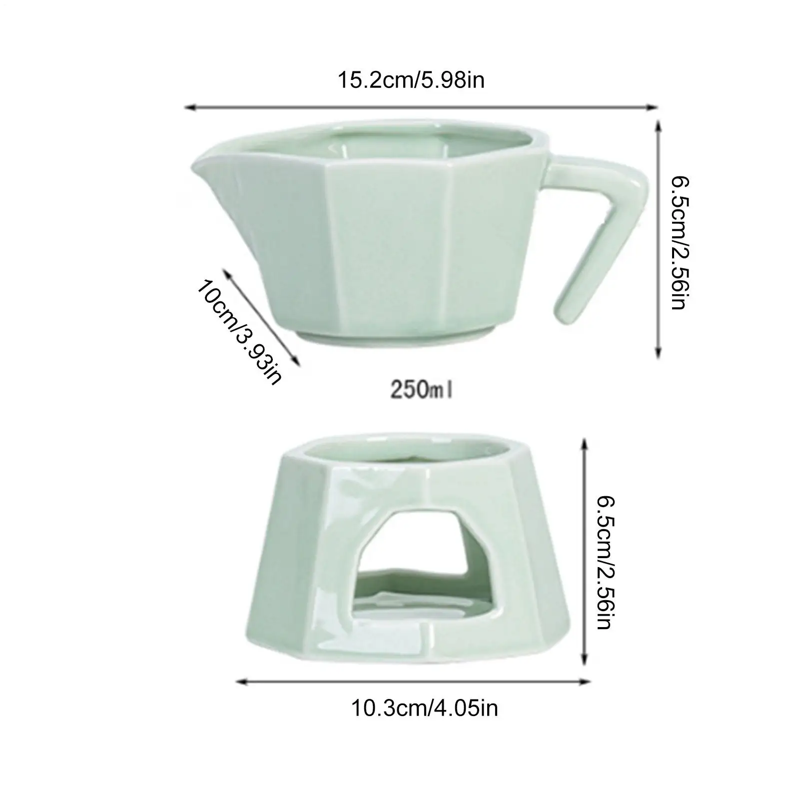 Taza de Fondue de Chocolate de 250 Ml, calentador de mantequilla y queso, taza de Fondue de Chocolate con calefacción uniforme, taza de cerámica, horno de calefacción