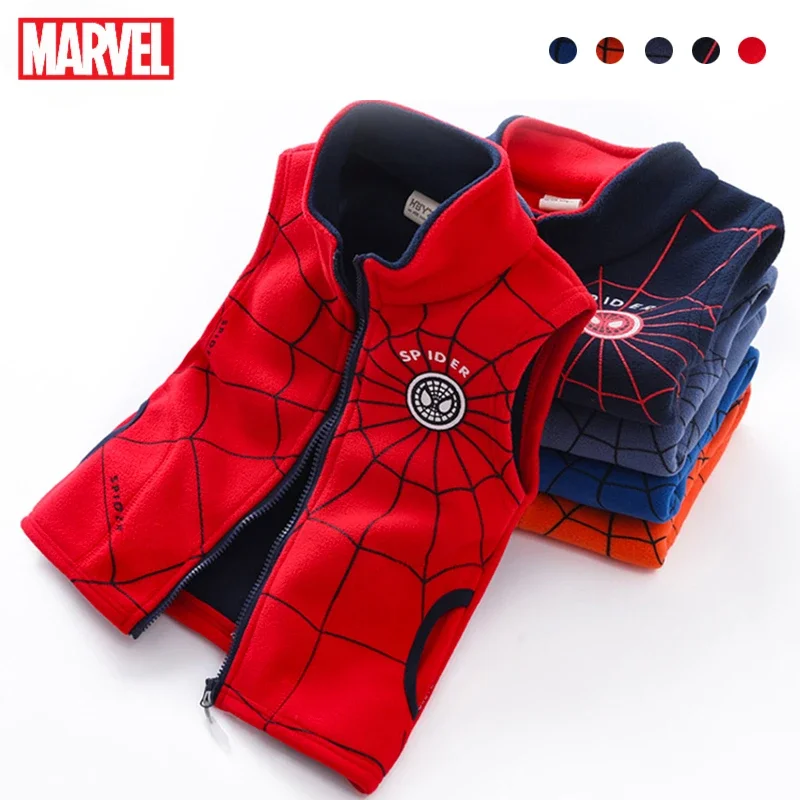 Marvel personality children's Spiderman coat sleeveless jacket boy's thickened thermal outer coat creative vest holiday gift