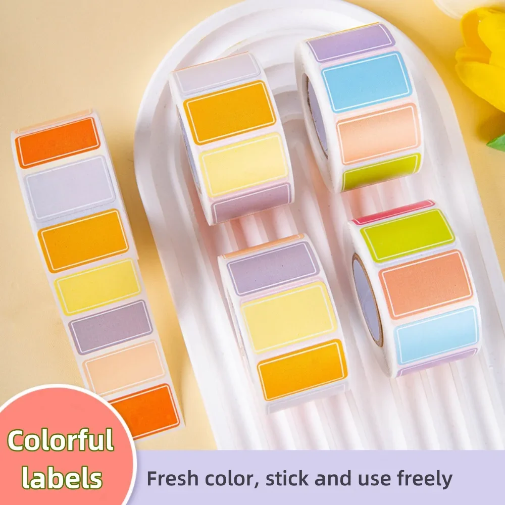 500Pcs/Roll Colorful Label Stickers Waterproof Self-Adhesive Label Sticker Paper Logo Handwritten Name Stickers Index Stickers