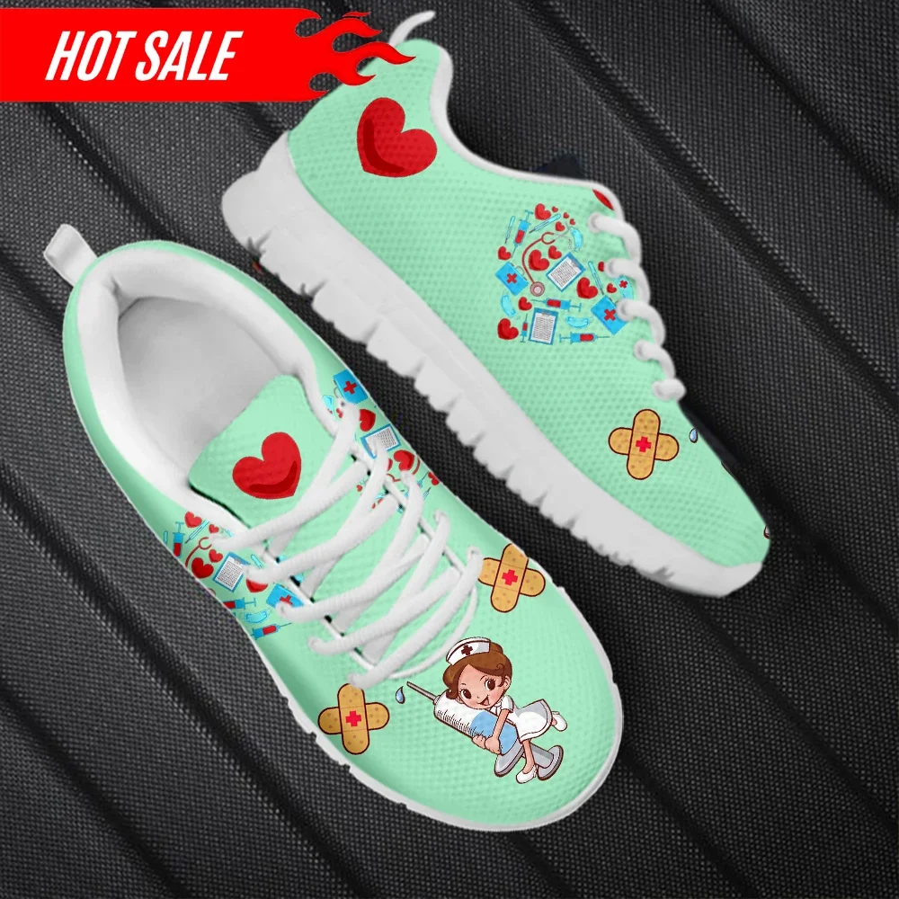 New Nursing Shoes Women's Sneakers Nurse Medical Assistance Print Outdoor Walking Shoes Plus Size enfermera Zapatos