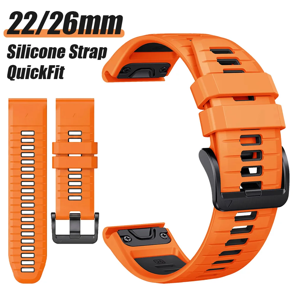 �y�Z�[�����zQuickFit 22mm 26mm �X�|�[�c�V���R���X�g���b�v Garmin Fenix 8 Pro 8 E 7X 7 6 5Plus/Tactix 8/Instinct/Enduro 3 2 �u���X���b�g�E�H�b�`�o���h�p