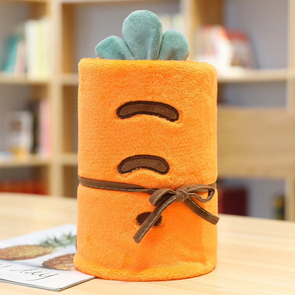 

Cartoon Coral Fleece Blanket Carrot Design Lightweight Soft Comfortable Household Blanket Gift Choice