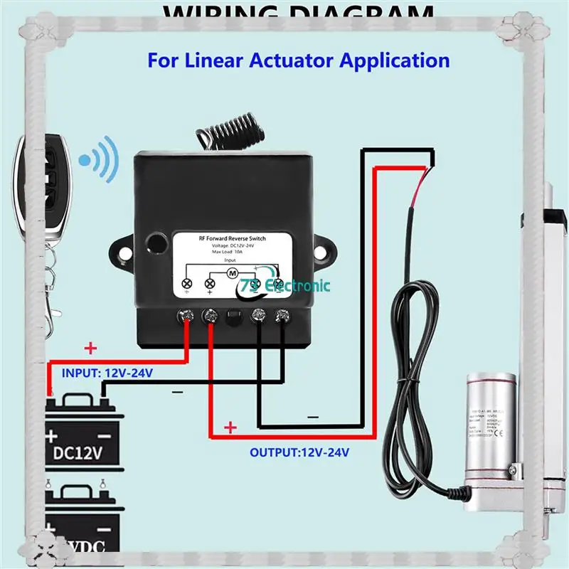 24-Hour Delivery 3X DC12V-24V Forward Reverse Switch, Linear Actuator Remote Control,10A Current,165 Ft Range,Linear Actuator Wi