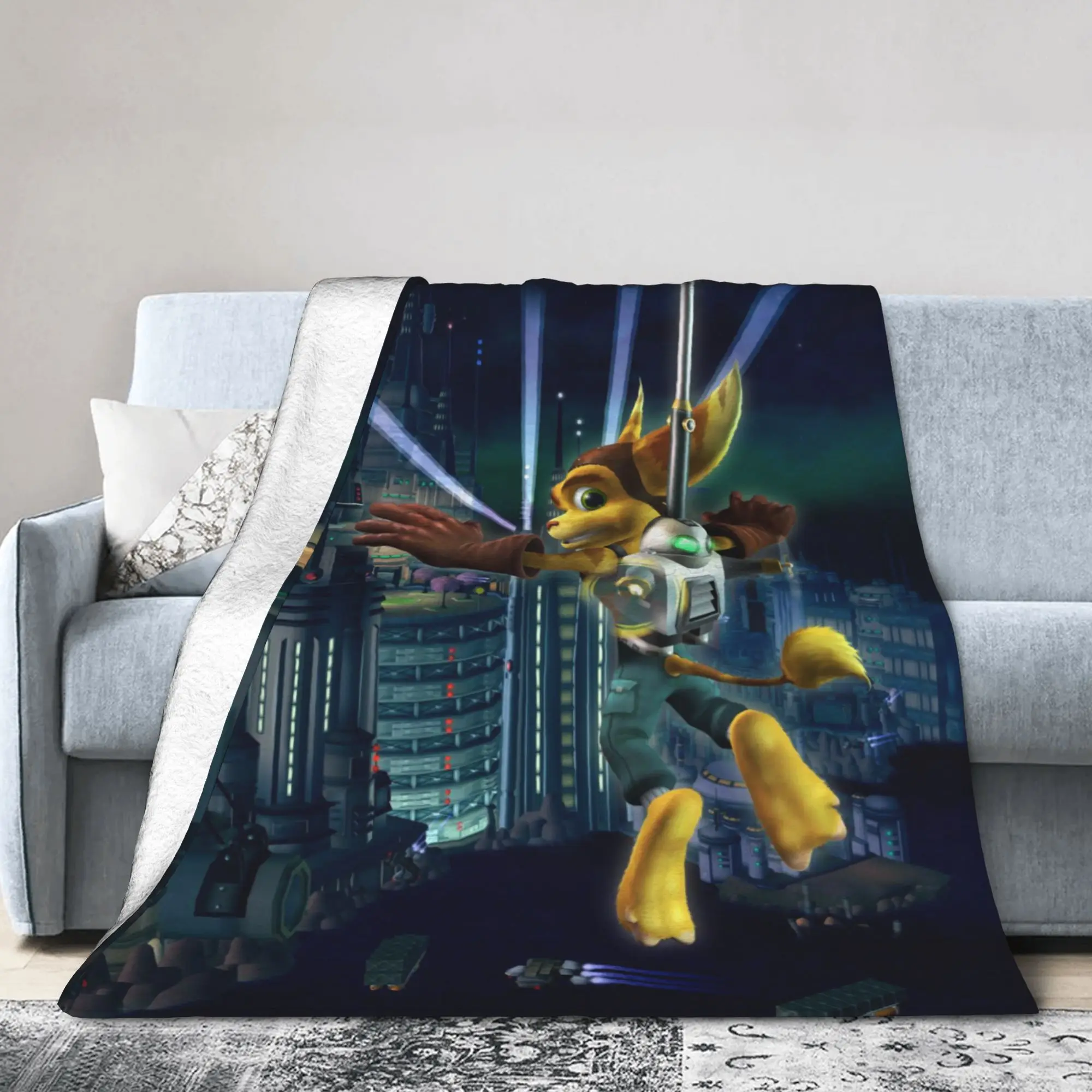 Cozy Ratchets And Clanks gift for game fans  Blanket Accessories Home Decorative  Blanket Throw Super Soft Flannel for Outdoor