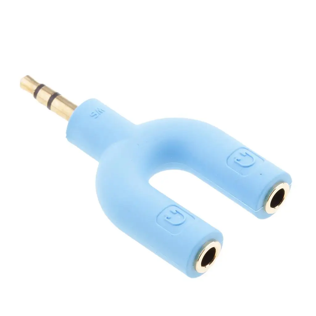 محول صوت ستيريو 3.5 ملم ذكر إلى 2 منفذ 3.5 ملم سماعة أذن أنثى لـ