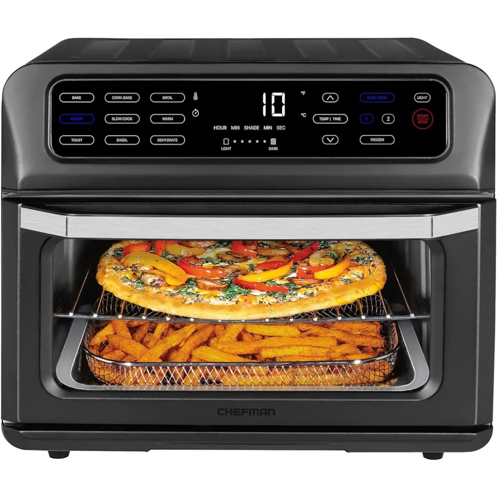 

Air Fryer Toaster Oven Combo, 4-In-1 Black Convection Oven Countertop, Cook a 10-In Pizza, 4 Slices of Toast, Dehydrate, 21 Qt