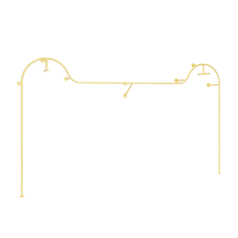 

HangerClothing Store Display Rack Wrought Iron Gold Clothing Rack On Wall Wall Wall-mounted Display Hanger Women's Clothing