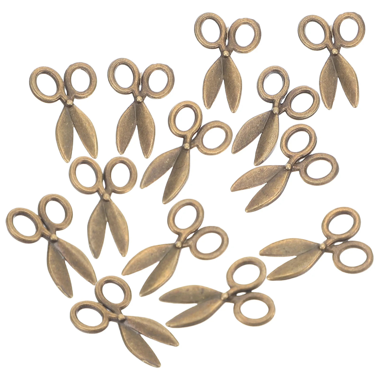 50Pcs Miniature Metal Tiny Realistic Dollhouse Scissors Vintage Sewing Tools for Micro Landscape Crafting Decorations