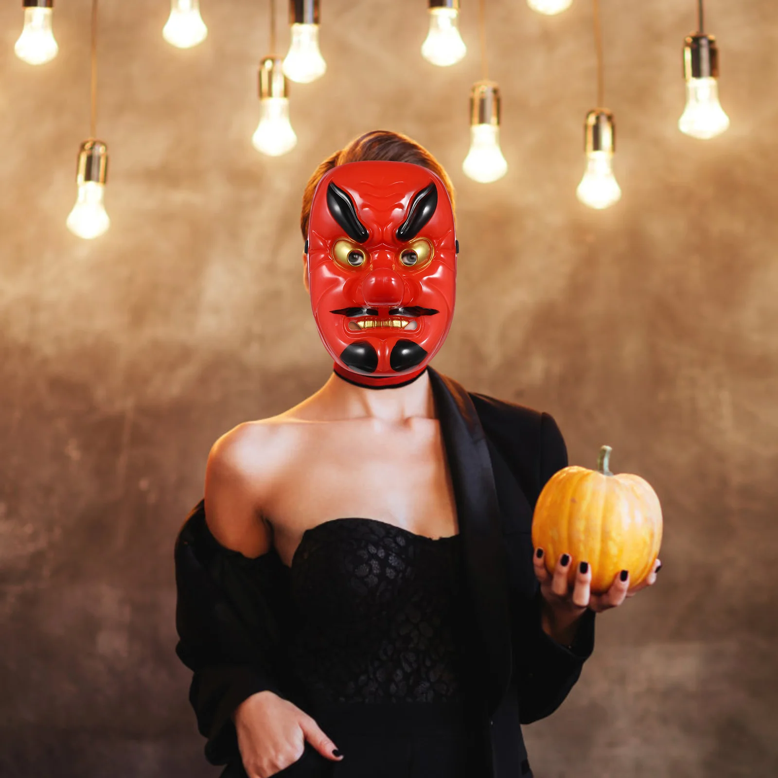 Máscara de samurái japonés para Cosplay, mascarada de teatro, suministros para fiesta de mujer, maquillaje Tengu para hombre