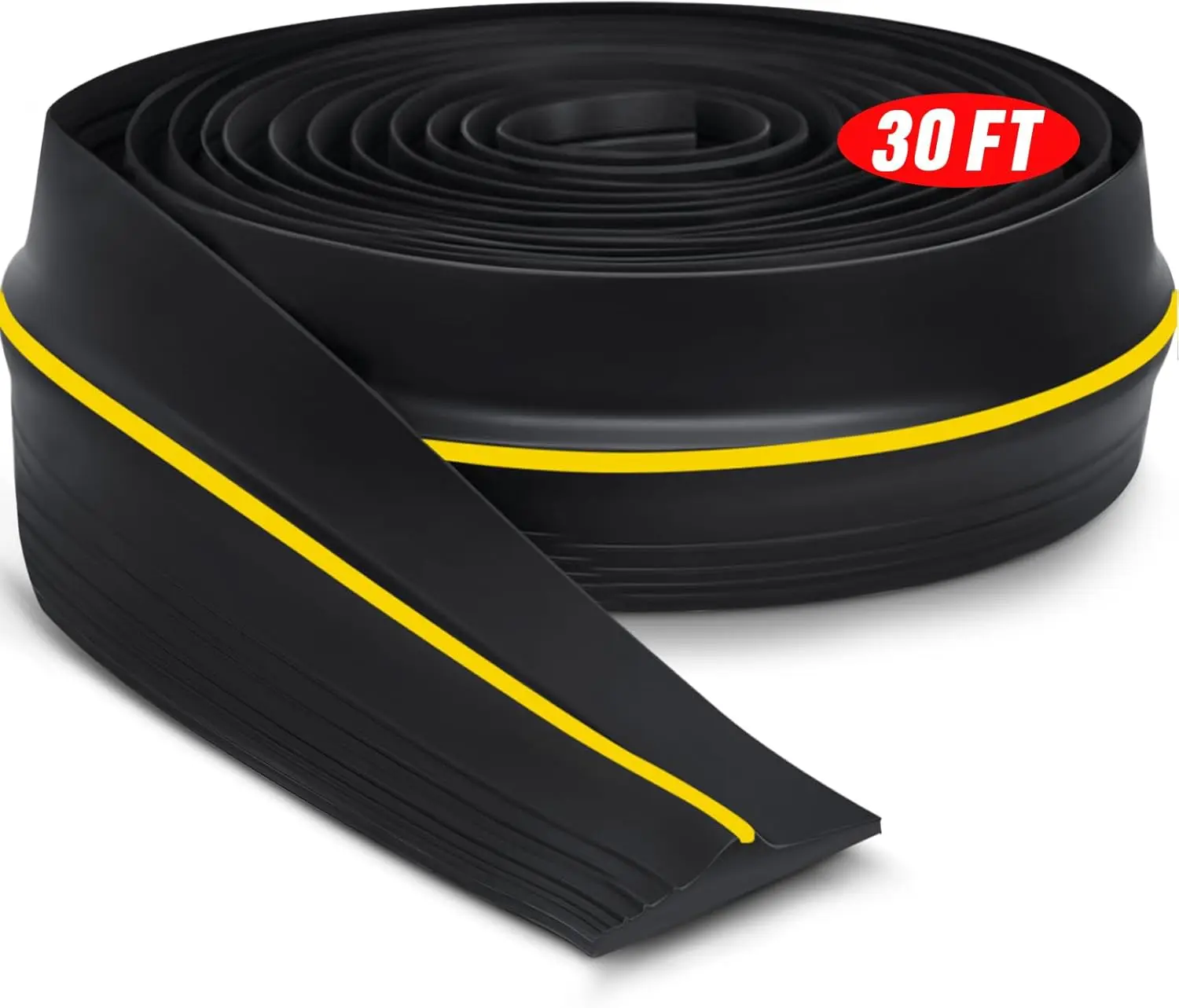 30ft Universal Garage Door Threshold Seal Strip, Waterproof Rubber Weather Stripping Replacement DIY Garage Door Bottom Threshold, Not Include Sealant/Adhesive