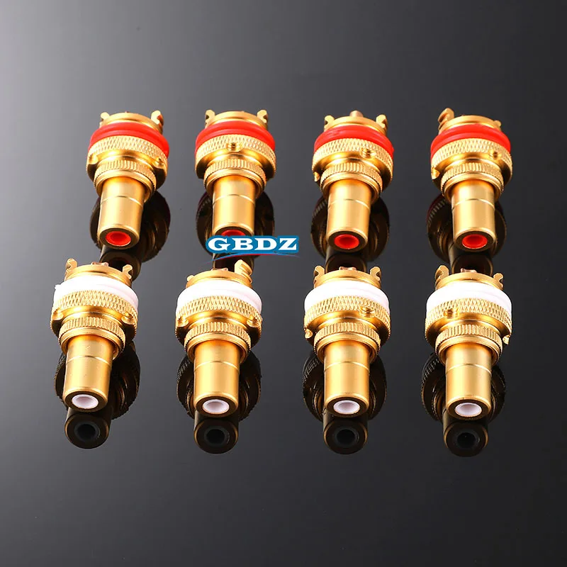 AVSSZ Lotus RCA Female Socket Copper Plated Gold Plated Welding AV Amplifier Audio Connector  For HiFi Video Stage Performance