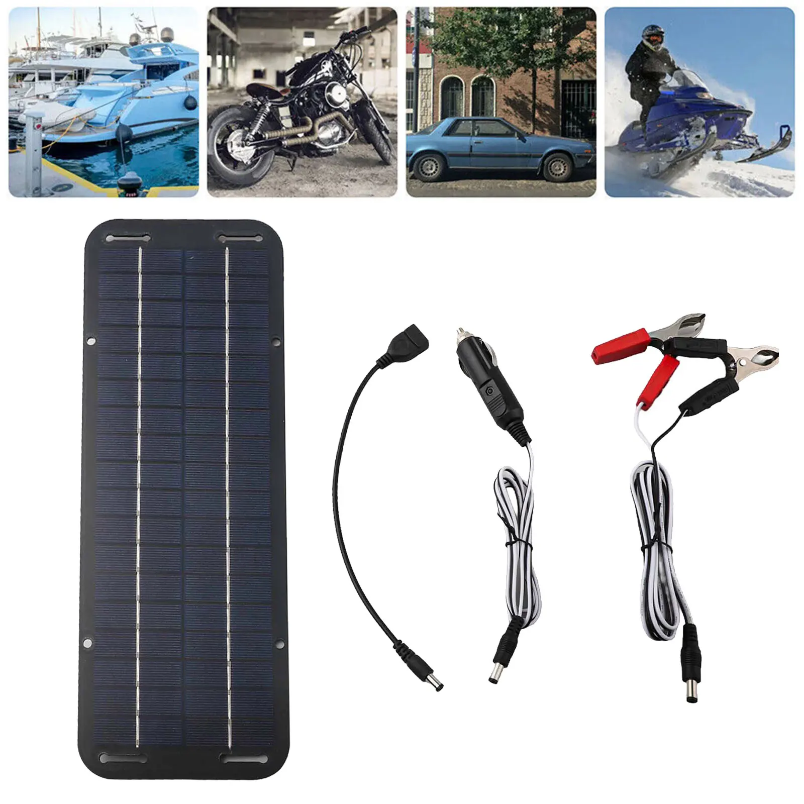 

30W Solar Panel 12V Trickle Charger Battery Charger Kit Maintainer, Boat, Car RV Photovoltaic Solar Panel