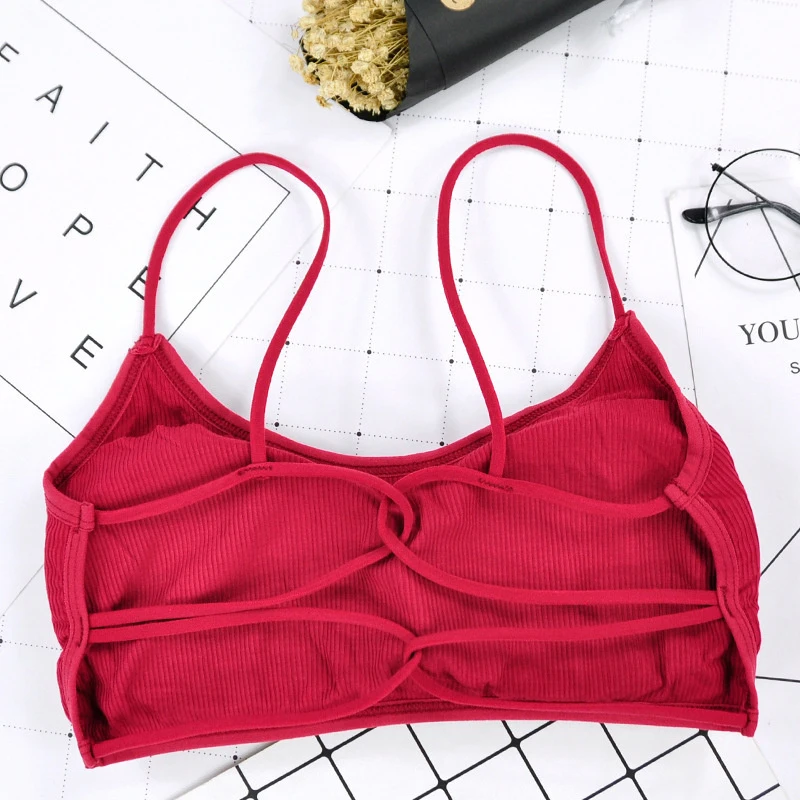 Beauty Back Yoga Bra Women Padded Sports Bra Removable Workout Bra Wireless Fitness Bra Elastic Thin Shoulder Strap Workout Bra