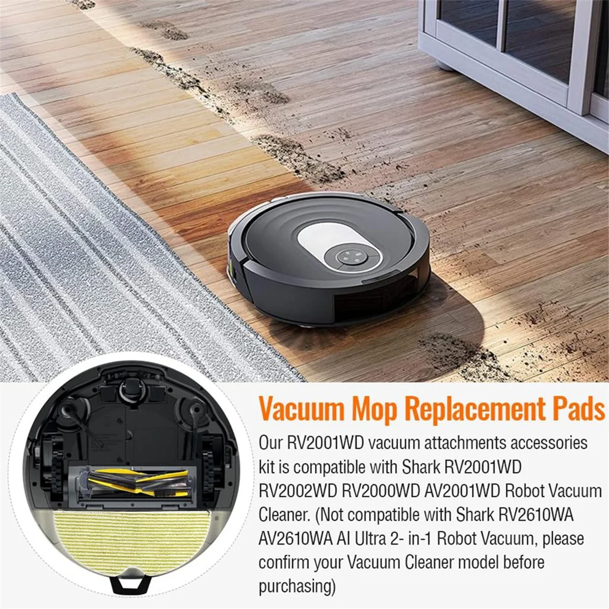 Para rv2001wd, rv2002wd, rv2000wd, av2001wd escova lateral principal filtro hepa pano esfregão peças de reposição