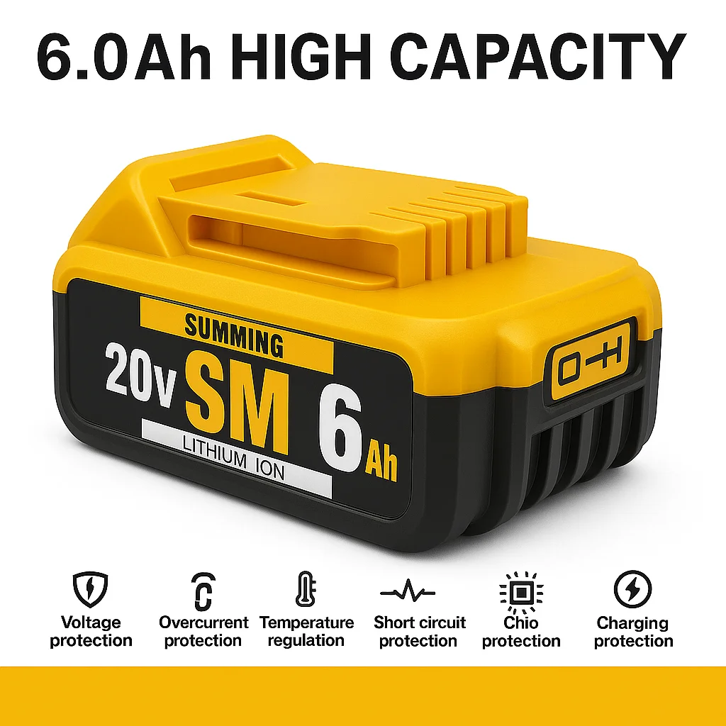 

SUMMING battery for Dewalt 18V/20V power Toolsrechargeable electric tool Accessories Lithium batteriesReplace DCB200 DCB184