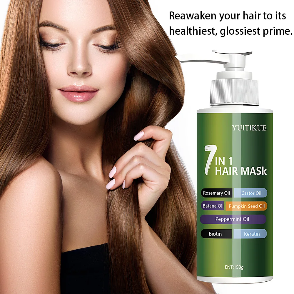 

7 в 1 МАСКА для волос Глубокое кондиционирование с секущими кончиками, смягчающие волосы против ломкости и волосы для сухих волос