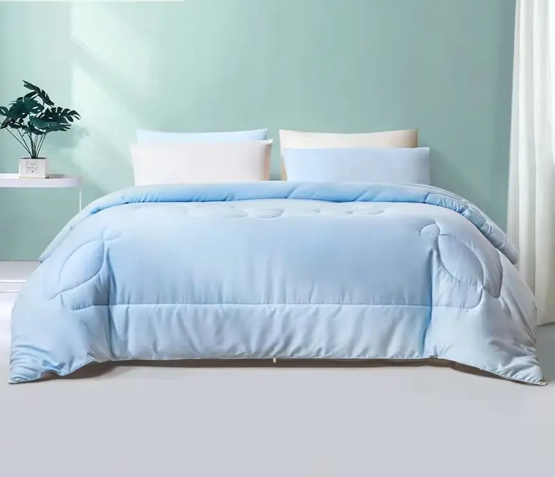 Pure Soybean Fiber Quilt All Season Thin Summer Comforter Machine Washable No Cover Needed Soft Warm Bedding