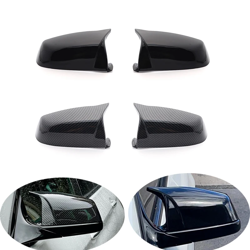 Side Wing Rearview Mirror Cover Cap For BMW 5 6 7 Series E60 E61 E63 E64 F01 F02-F04 F06 F07 F10 F11 F12 F13 Carbon Fiber Black