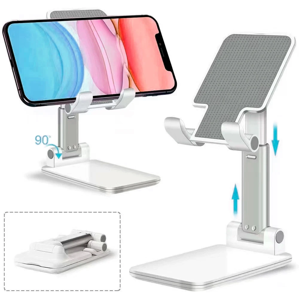 Universal Q7 Penyangga Ponsel Lipat dari Logam untuk iPad Xiaomi Samsung iPhone Smartphone Mendukung Tablet Penyangga yang Dapat Diangkat Penyangga Meja
