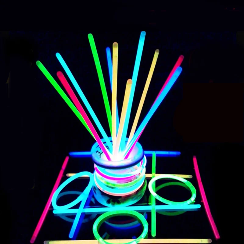 

AIAI 100PCS Bracelets Necklaces Neon Bright Colorful Glow Stick For Wedding Party Glow Sticks