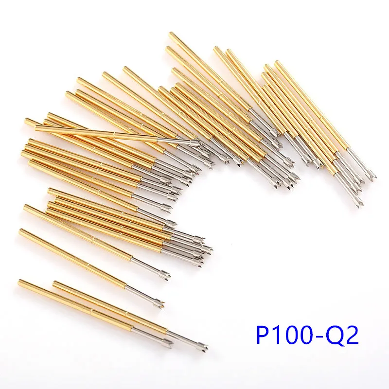 Hot Selling 100PCS/Bag of P100 Series Brass Spring Test Probe with Nickel Plated Needle Diameter Electronic Spring Test Probe