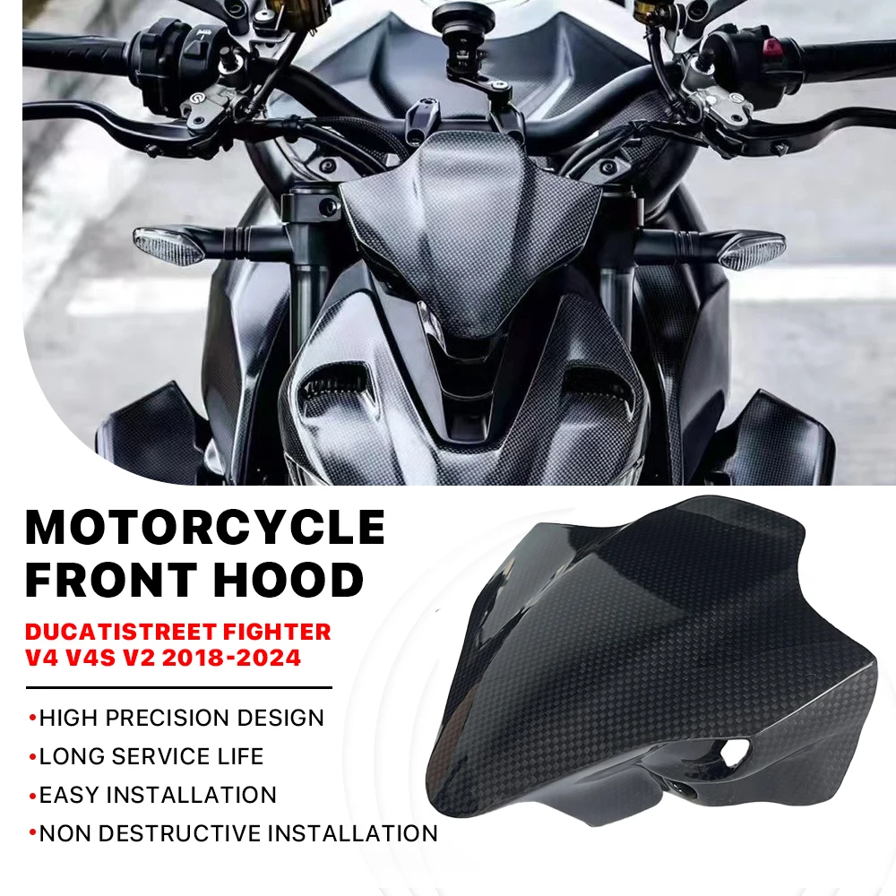 

Motorcycle accessories,front hood,100% Carbon fiber,windshield deflector, For Ducati Street Fighter V4 V4 S V4S 2018-2024
