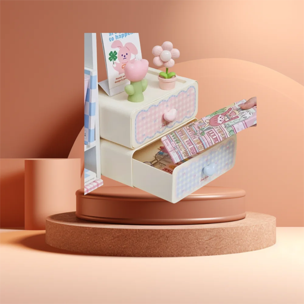 

New Drawer-type Desktop Storage Box Multi-functional Desk Storage Stationery Box Sundries Organization Box Student Dormitory