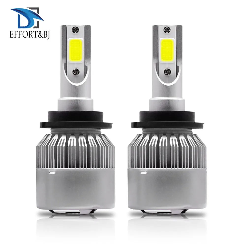 Effort&BJ Car LED Headlight 2 Sides D2S D4S Single Beam Bulbs Available D2S D2C D2R D4S D4C D4R 6000K 110W 26000LM Auto Headlamp