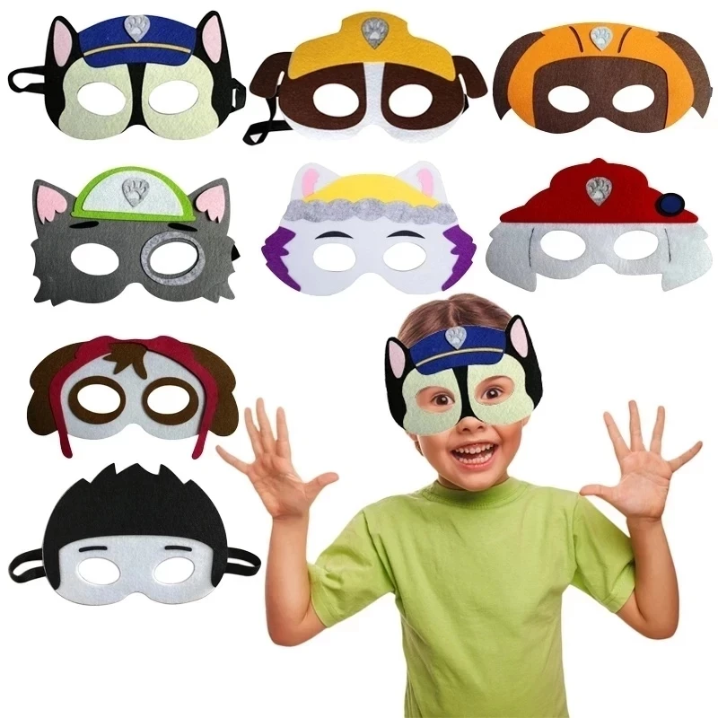 2022 Hot Paw Patrol Party Mask Children Party Cosplay Mask Felt Mask with Rope Photo Props Boy Girl Birthday Party Supplies