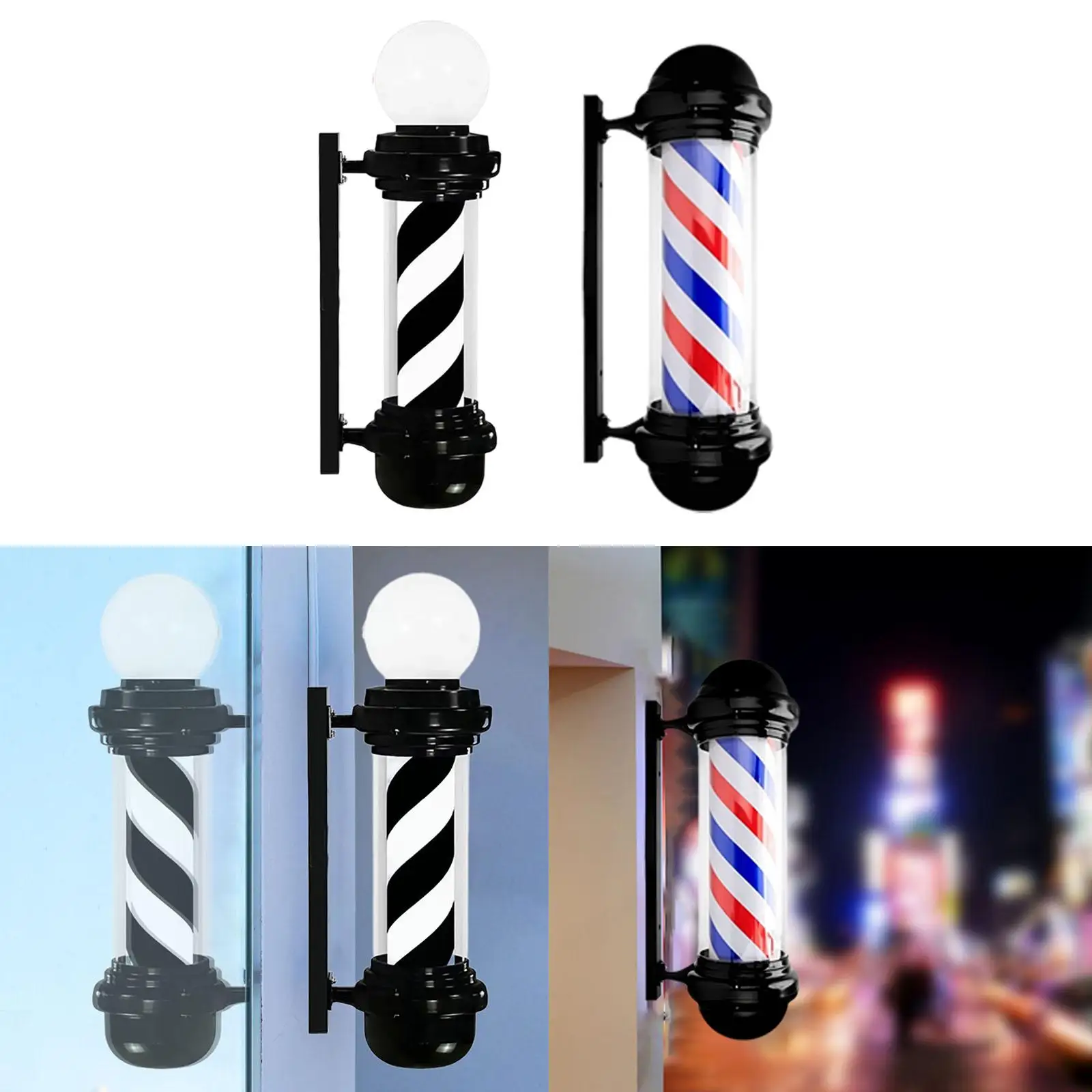 Barber Pole Light Hair Salon Signage Light for Barbershop Hair Salon Outdoor