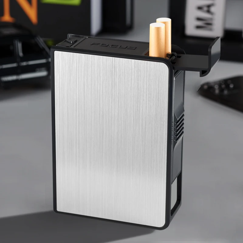 Portable Automatic Cigarette Case Cigarette Boxes 20PCS Cigarette Holder Case Aluminium Alloy Smoke Boxes For Men Gifts