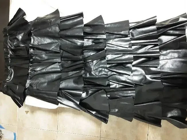

long latex skirt