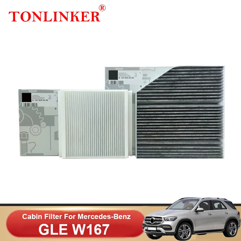 TONLINKER Cabin Filter For Mercedes Benz GLE W167 X167 2018-2021 2022 2023 GLE 350 300d 400d 450 53 63 4MATIC Car Accessories