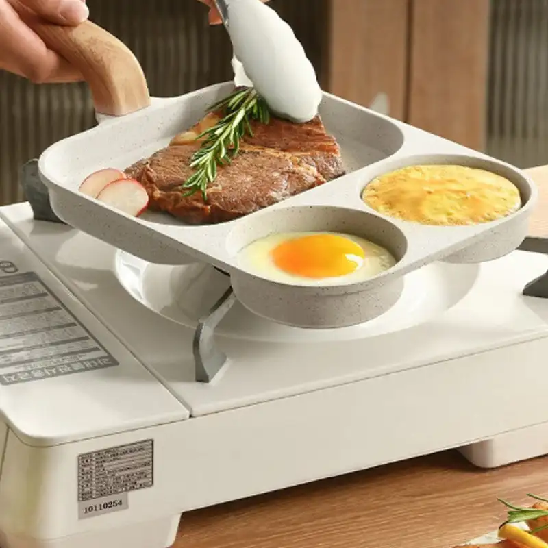 

3-In-1 Breakfast Frying Pan Non-stick pan for Home Use, Frying Eggs, Flat-Bottomed Frying Pan, Steak Eggs Burger Pot Cookware