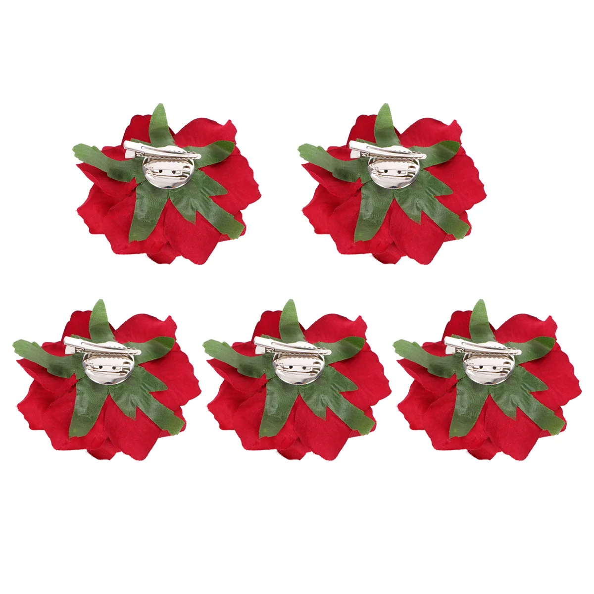 

5pcs 10Cm Big Rose Flower Brooch Pin Lifelike Bridal Corsage For Wedding Dress Suit Hair Clip Evening Party Prom Decor