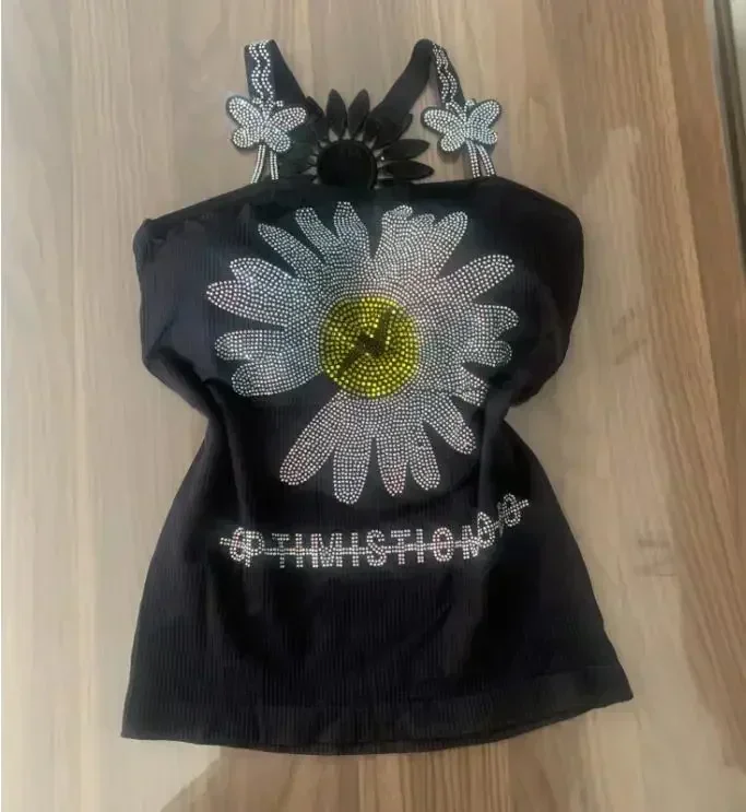 النساء الأحمر الذهب الأحجار الكريمة الدبابات القمم امرأة الراين الدبابات المرأة مبطن كاميس زهرة كاميس