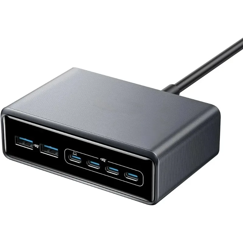 250W/200W  Multi-Port USB C Charging Station 6-Port Ultra-Fast 2.26LCD Smart Display PD Fast Charger Desktop