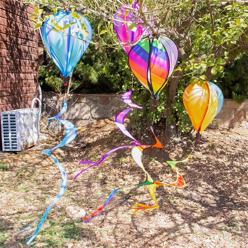 Tęczowy gorący balon dmuchany wiatr pasek cekiny jednokolorowy wiatrak transgraniczny obrotowy kolorowy wiatraczek dekoracja ogrodowa