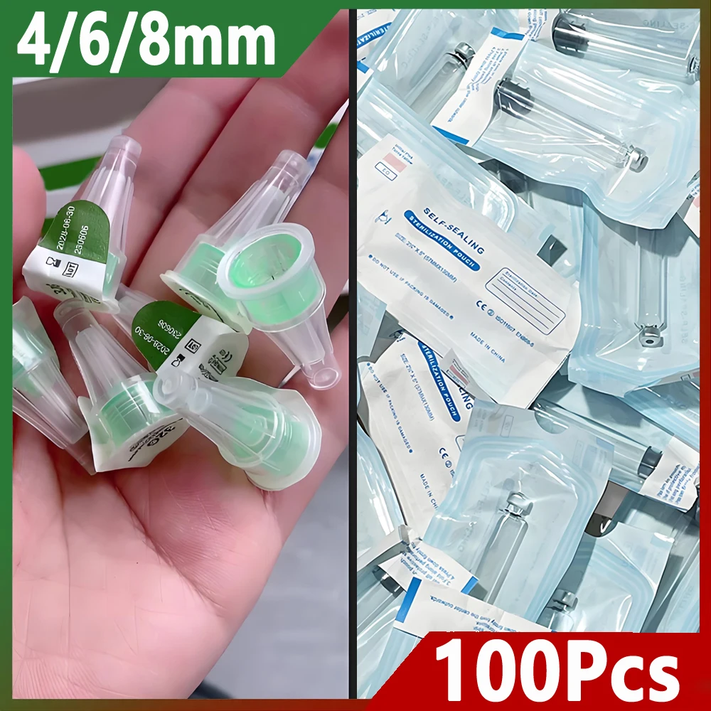

100Pcs Tattoo Pen Bottle Magic Pen Tip 4 6 8mm Fill Bottle Cartridges Cassette Bottle for Lilly Injection Pen Medical Aesthetics