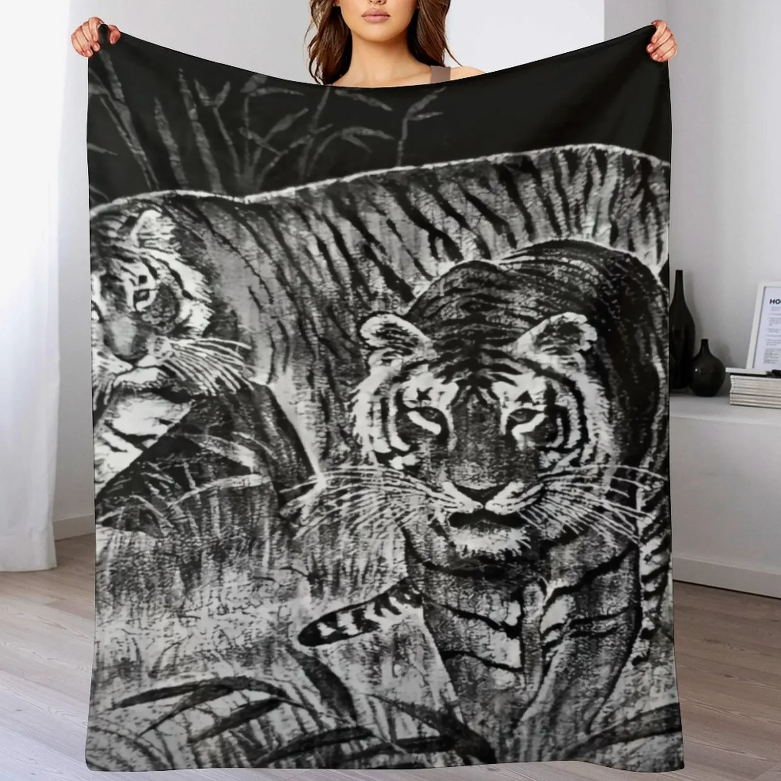 

Cobija del Tigre Mexican Blanket Tiger Meme Throw Blanket Soft Cozy Blanket for Pet Kids Adults