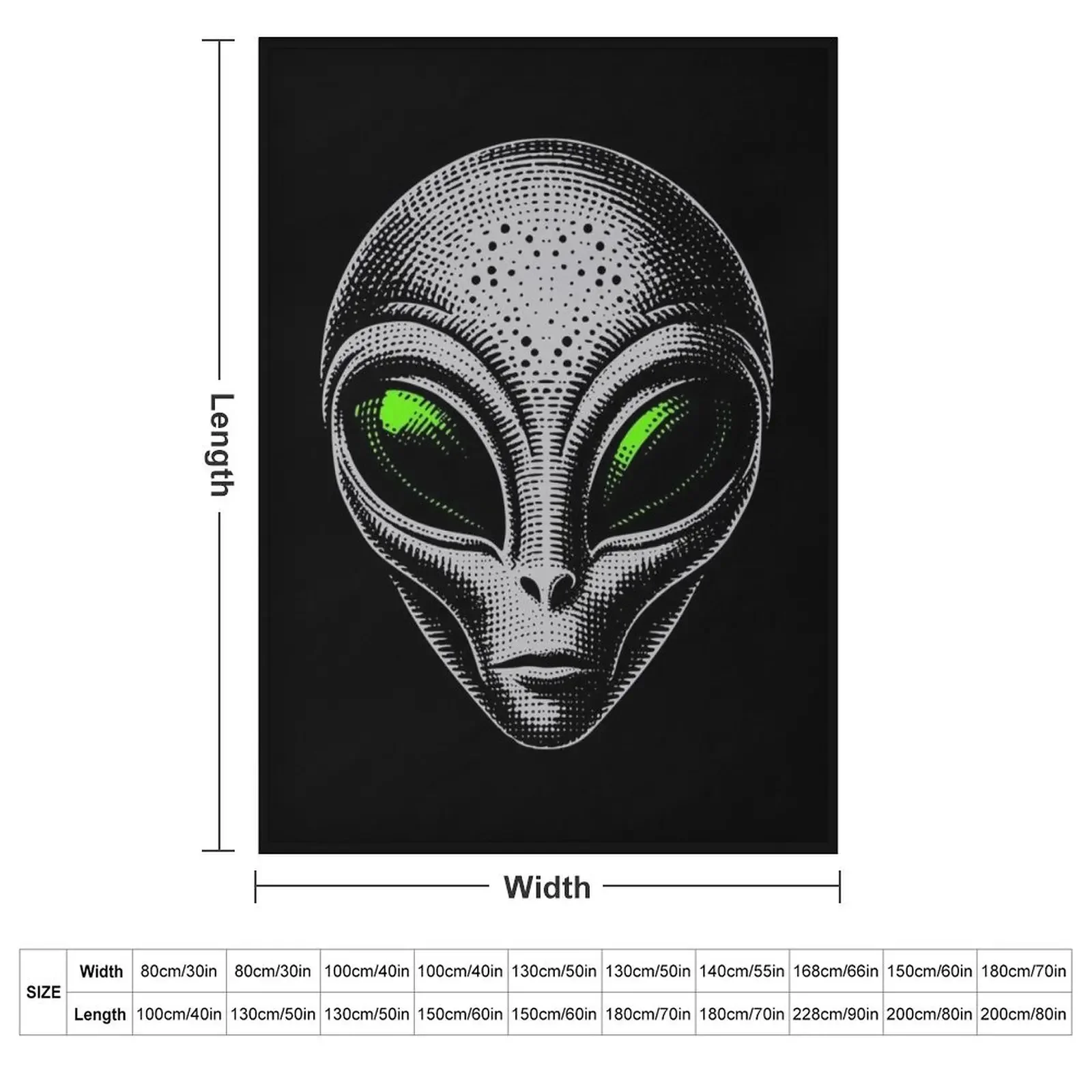 Grey Alien Throw Blanket Flannel Fabric decorative Nap Decorative Sofa Blankets