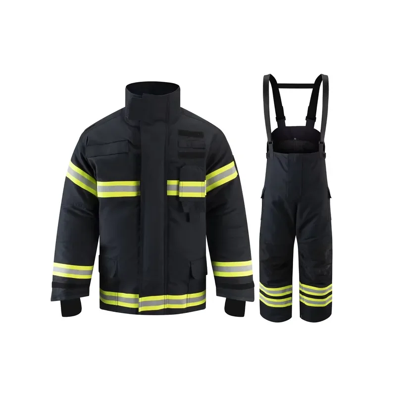 Professional Firefighter Uniform Flame Resistant Safety Clothing for Emergency Rescue High Visibility Protective Gear Durable