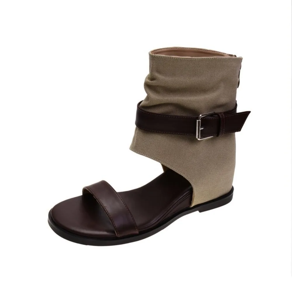 French Niche High Wedge Cool Boots for Women 2026 New One-line Strap Versatile Roman Sandals