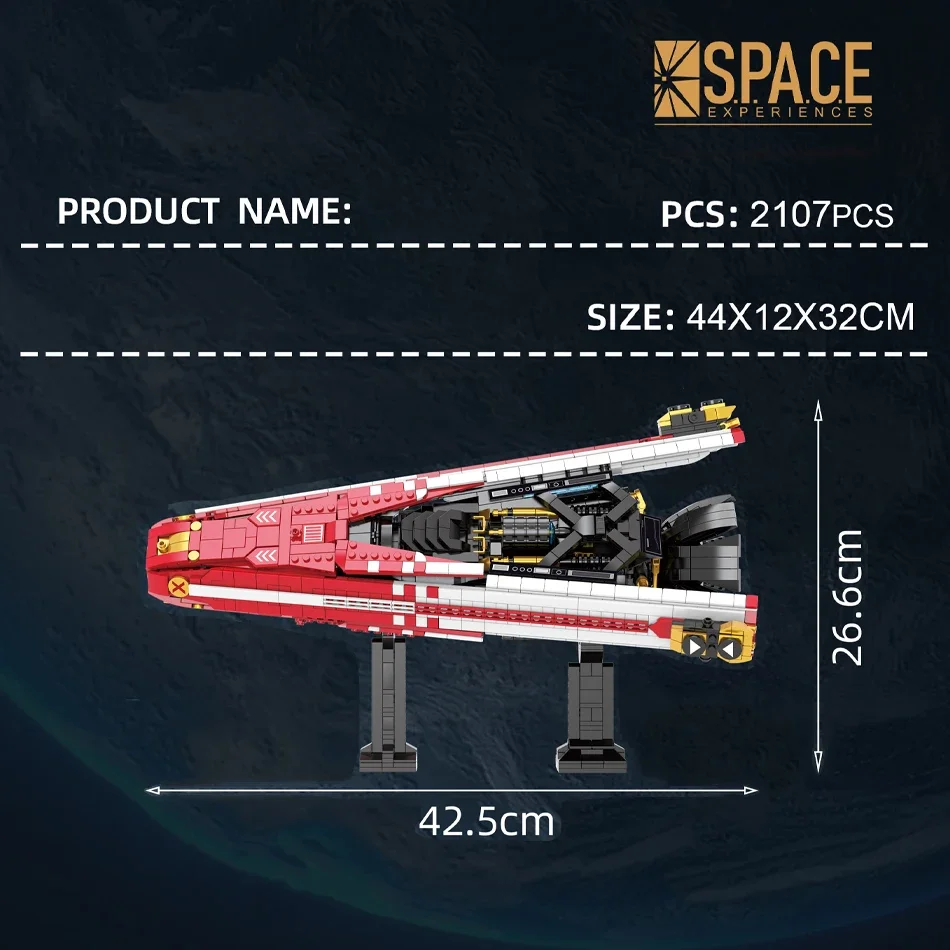 2107Pcs MOC Razorback Racing Pinnace Ship Building Blocks The Expanse Spaceship Model Assembly Bricks Toys for Kids Adults Gifts